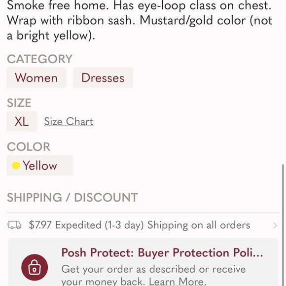 ☀️Simply Vera Wang golden floral dress, wrap top w eye hook closure, sheer lined - Picture 7 of 7